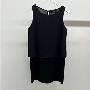 Chic Black Sleeveless Layered Dress